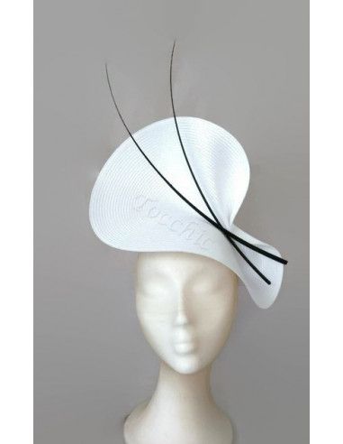 Tocado blanco y negro de boda - Tocados de novia - 6