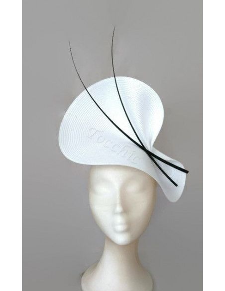 Elegant White and black fascinator - Bridal Hats & Fascinators - 6