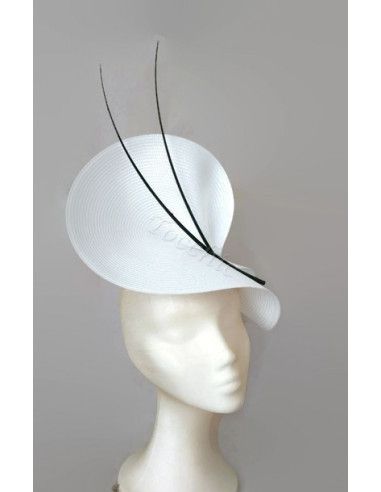 Elegant White and black fascinator - Bridal Hats & Fascinators - 7