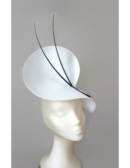 Tocado blanco y negro de boda - Tocados de novia - 7