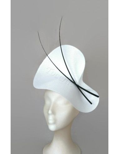 Tocado blanco y negro de boda - Tocados de novia - 8
