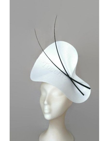 Tocado blanco y negro de boda - Tocados de novia - 8