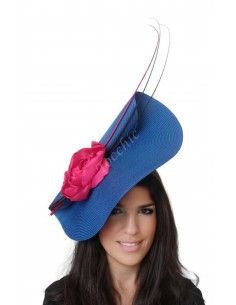 Pink and royal blue fascinator - Wedding hats for women - 1