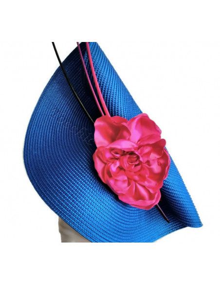 Pink and royal blue fascinator - Wedding hats for women - 2 Pink and royal blue fascinator - Wedding hats for women - 2