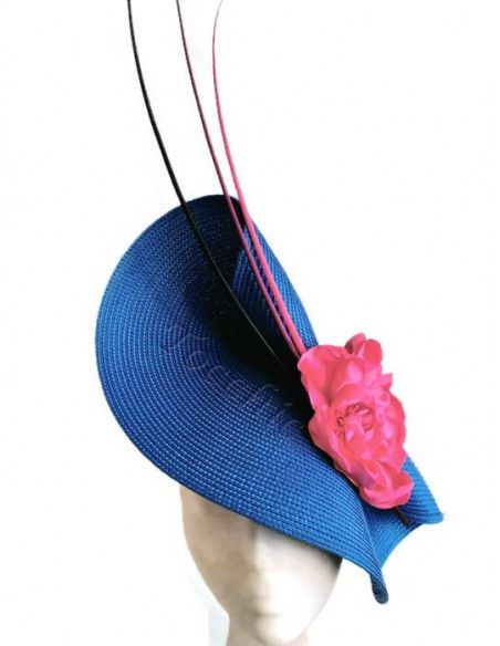 Pink and royal blue fascinator - Wedding hats for women - 5 Pink and royal blue fascinator - Wedding hats for women - 5