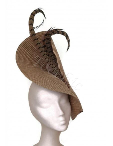 Gold feather fascinator - Wedding hats for women - 2