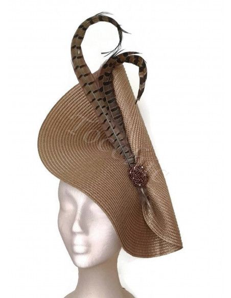 Gold feather fascinator - Wedding hats for women - 3