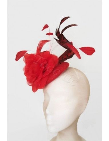 Red feathers hat - Wedding hats for women - 2