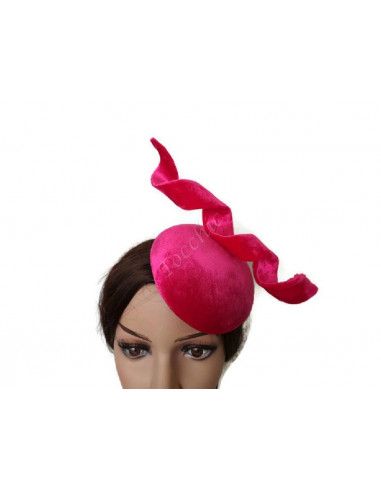 Tocado rosa fucsia de terciopelo - Pamelas y Tocados para madrinas - 2