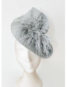 Grey feathers hat - Wedding hats for women - 1