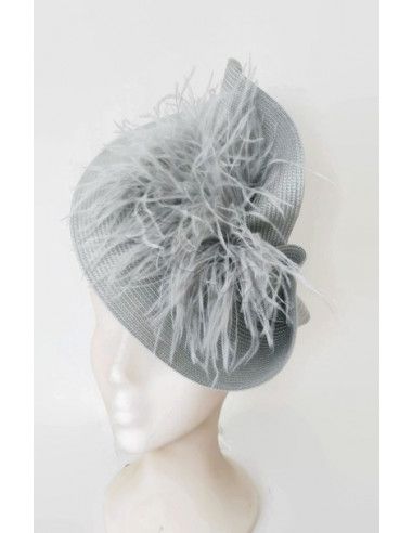 Grey feathers hat - Wedding hats for women - 2