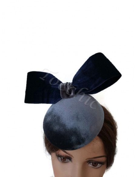 Navy blue and grey velvet hat - Wedding hats for women - 7 Navy blue and grey velvet hat - Wedding hats for women - 7