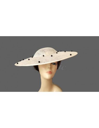 Cream hat with crystal beads - Wedding hats for women - 3