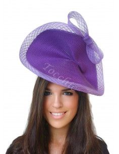 Purple fascinator with a bow - Wedding hats for women - 1