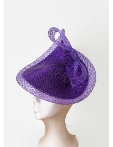 Tocado morado para madrina - Pamelas y Tocados para madrinas - 3