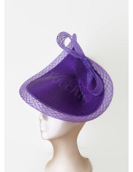 Purple fascinator with a bow - Wedding hats for women - 3 Purple fascinator with a bow - Wedding hats for women - 3