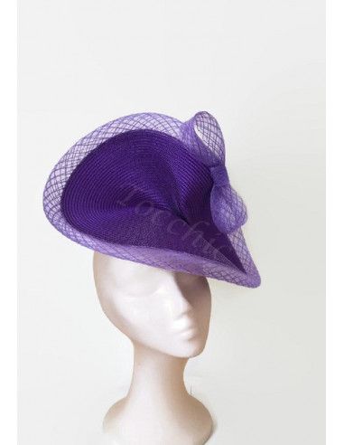 Tocado morado para madrina - Pamelas y Tocados para madrinas - 4