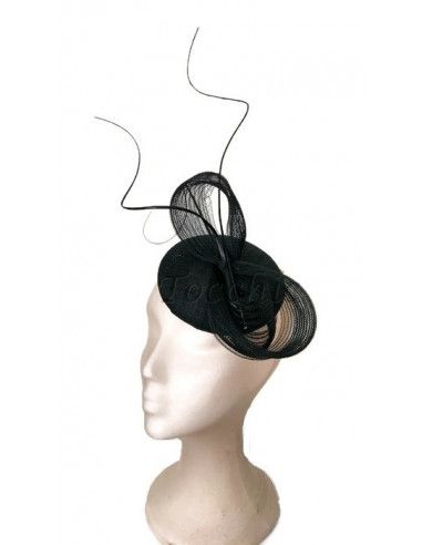 Tocado negro para boda - Pamelas y Tocados para madrinas - 6