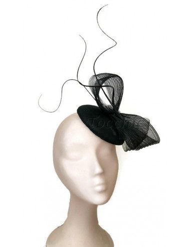 Tocado negro para boda - Pamelas y Tocados para madrinas - 7