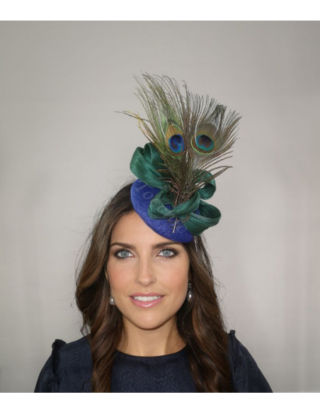 Pequeño tocado azul y verde para madrina en bodas de tarde - Pamelas y Tocados para madrinas - 7 Pequeño tocado azul y verde para madrina en bodas de tarde - Pamelas y Tocados para madrinas - 7