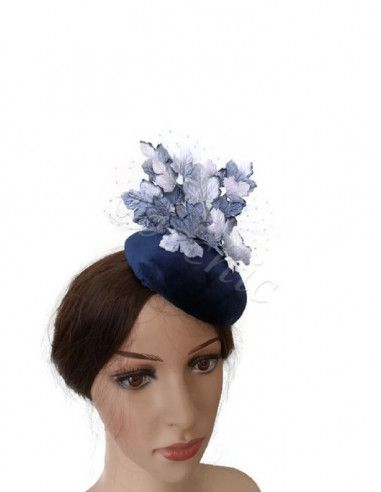 Velvet navy blue wedding hat - Wedding hats for women - 3