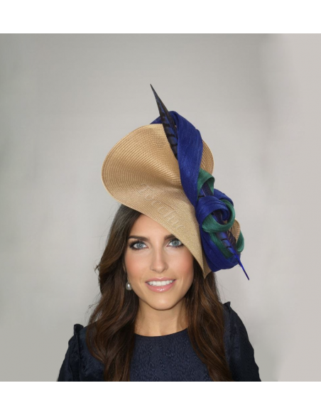 Green and Royal Blue Kentucky Derby hat - Wedding hats for women - 4 Green and Royal Blue Kentucky Derby hat - Wedding hats for women - 4