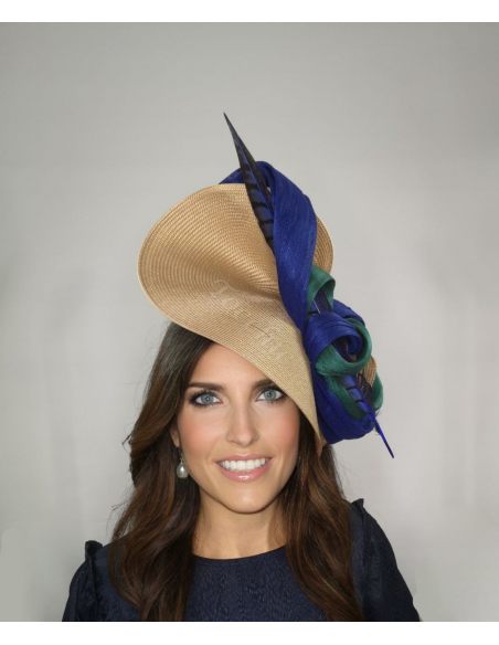 Green and Royal Blue Kentucky Derby hat - Wedding hats for women - 5 Green and Royal Blue Kentucky Derby hat - Wedding hats for women - 5