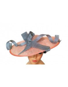 Nude and grey wedding hat - Wedding hats for women - 1 2