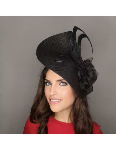 Elegante Tocado negro de boda para madrina - Pamelas y Tocados para madrinas - 7 Elegante Tocado negro de boda para madrina - Pamelas y Tocados para madrinas - 7