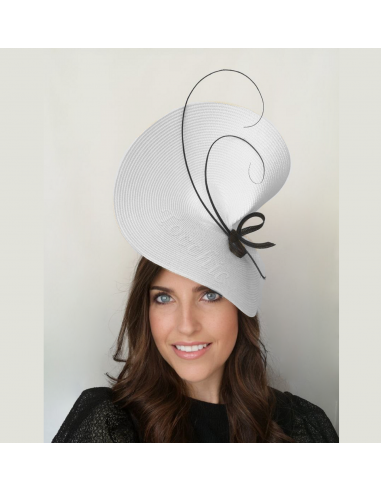Tocado de boda negro y blanco invitada - Pamelas y Tocados para madrinas - 3