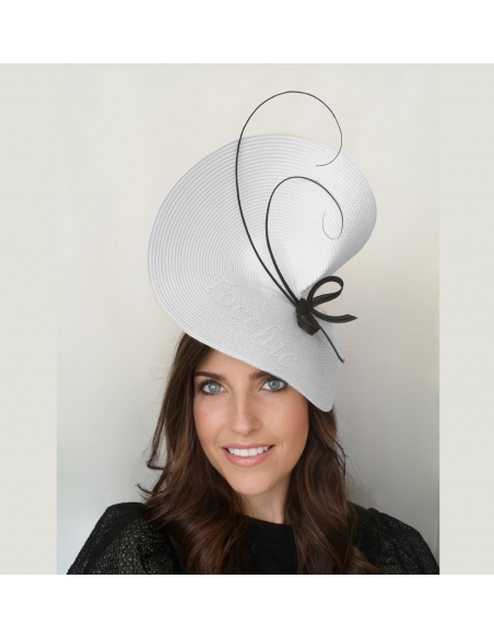 Tocado de boda negro y blanco invitada - Pamelas y Tocados para madrinas - 3 Tocado de boda negro y blanco invitada - Pamelas y Tocados para madrinas - 3