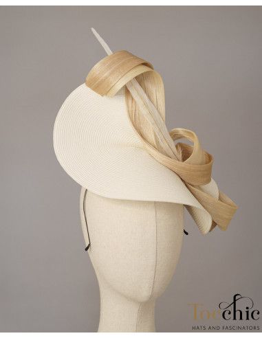 Elegant Woman Kentucky derby fascinator Beige - Wedding hats for women - 5