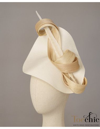Elegant Woman Kentucky derby fascinator Beige - Wedding hats for women - 6