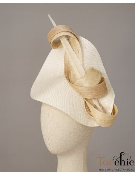 Elegant Woman Kentucky derby fascinator Beige - Wedding hats for women - 6