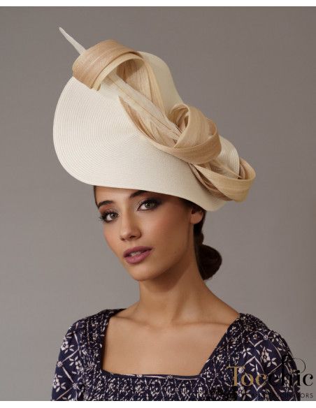 Elegant Woman Kentucky derby fascinator Beige - Wedding hats for women - 2