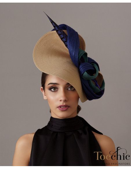 Green and Royal Blue Kentucky Derby hat - Wedding hats for women - 1