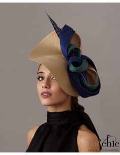 Green and Royal Blue Kentucky Derby hat - Wedding hats for women - 1 2