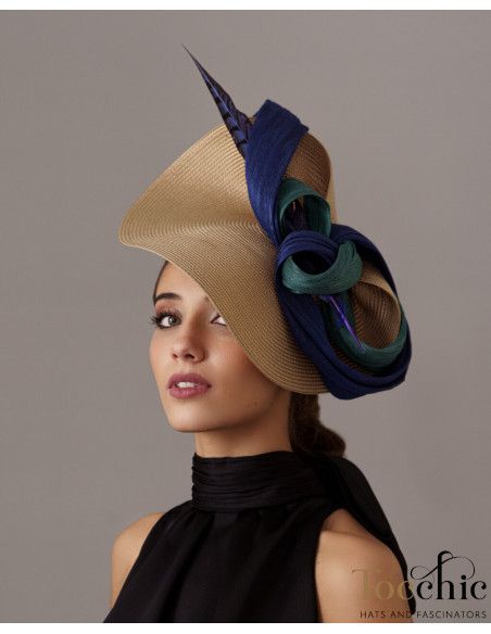 Green and Royal Blue Kentucky Derby hat - Wedding hats for women - 2 Green and Royal Blue Kentucky Derby hat - Wedding hats for women - 2