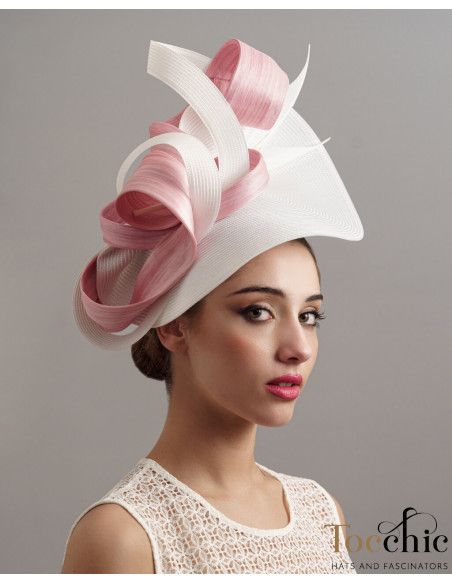 Tocado madrina de boda rosa con plumas - Tocados de novia - 3 Tocado madrina de boda rosa con plumas - Tocados de novia - 3