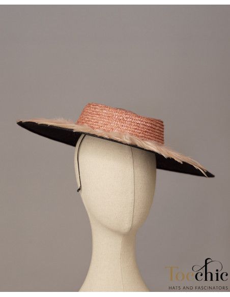 Elegant groom mother wedding hat black and nude pink - Wedding hats for women - 10 Elegant groom mother wedding hat black and nude pink - Wedding hats for women - 10