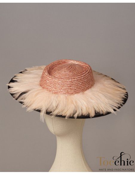 Elegant groom mother wedding hat black and nude pink - Wedding hats for women - 12 Elegant groom mother wedding hat black and nude pink - Wedding hats for women - 12