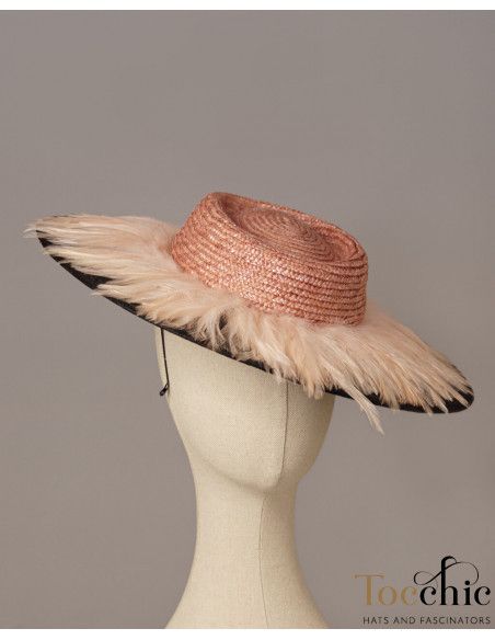Elegant groom mother wedding hat black and nude pink - Wedding hats for women - 13 Elegant groom mother wedding hat black and nude pink - Wedding hats for women - 13