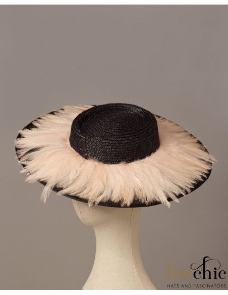 Light pink and black wedding hat - Wedding hats for women - 4 Light pink and black wedding hat - Wedding hats for women - 4
