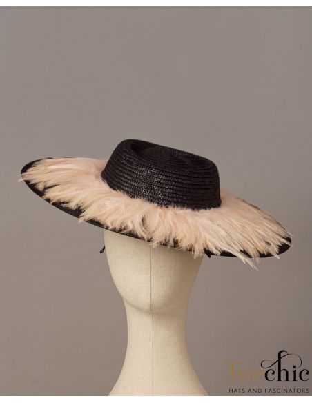 Light pink and black wedding hat - Wedding hats for women - 5 Light pink and black wedding hat - Wedding hats for women - 5