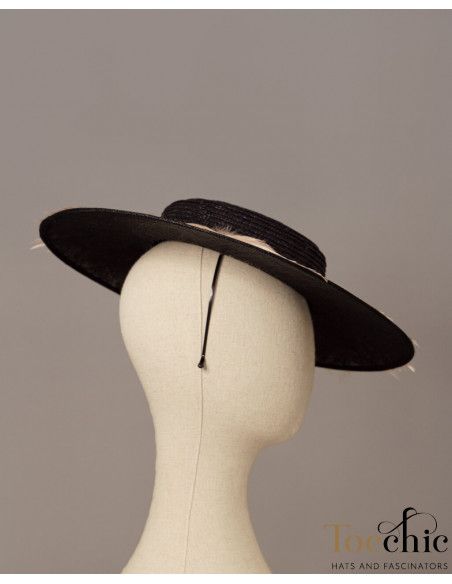 Light pink and black wedding hat - Wedding hats for women - 6 Light pink and black wedding hat - Wedding hats for women - 6
