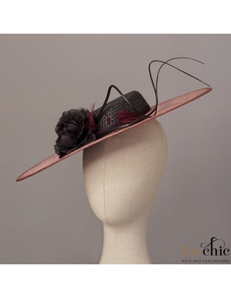 Sombrero de boda negra y granate para invitada perfecta - Pamelas y Tocados para madrinas - 4 Sombrero de boda negra y granate para invitada perfecta - Pamelas y Tocados para madrinas - 4