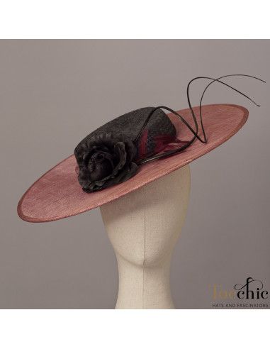 Sombrero de boda negra y granate para invitada perfecta - Pamelas y Tocados para madrinas - 3
