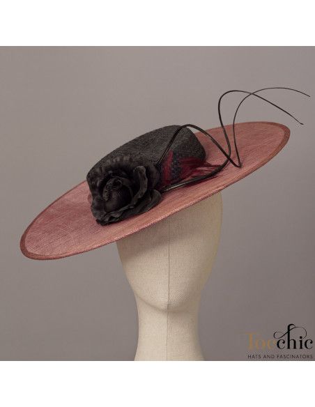 Sombrero de boda negra y granate para invitada perfecta - Pamelas y Tocados para madrinas - 3 Sombrero de boda negra y granate para invitada perfecta - Pamelas y Tocados para madrinas - 3