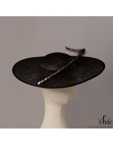 Woman Elegant Ascot hat black - Wedding hats for women - 10