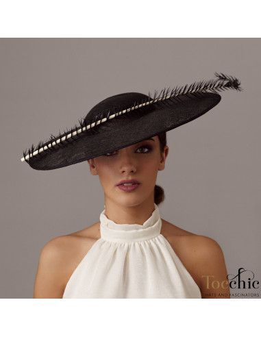 Woman Elegant Ascot hat black - Wedding hats for women - 4
